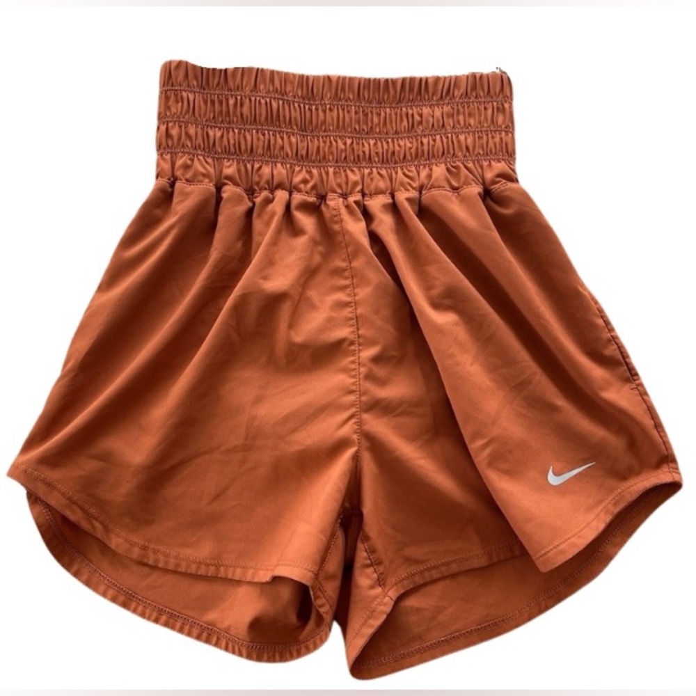 Nike One Women's Shorts Dri-FIT Ultra High Waisted 3" Brief Lined Burnt Orange